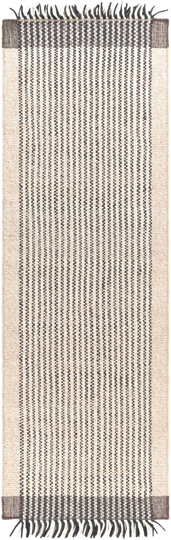 Reliance RLI-2300 Modern Wool Rug RLI2300-268 Charcoal, Taupe, Black, Beige, Cream 100% Wool 2'6" x 8'