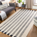 Reliance RLI-2302 Modern Wool Rug RLI2302-81012 Black, Beige, Cream 100% Wool 8'10" x 12'