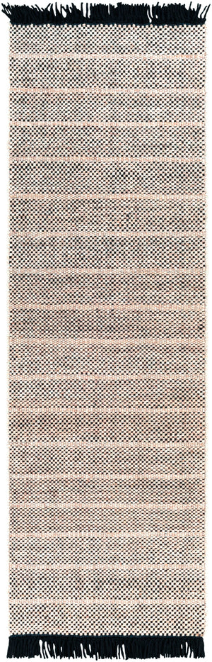 Reliance RLI-2304 Modern Wool Rug RLI2304-268 Black, Beige 100% Wool 2'6" x 8'