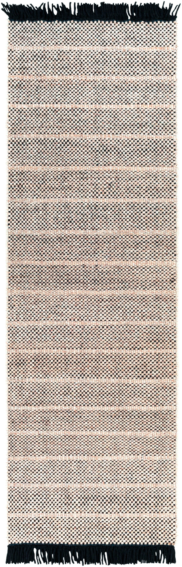 Reliance RLI-2304 Modern Wool Rug RLI2304-268 Black, Beige 100% Wool 2'6" x 8'