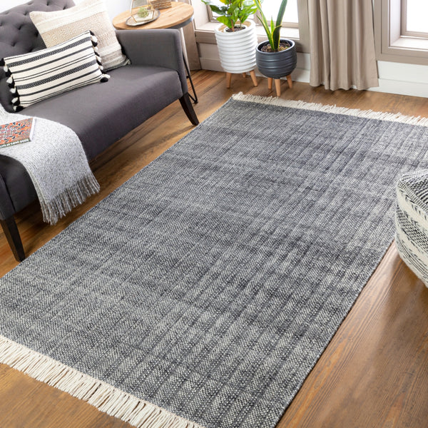 Reliance RLI-2305 Modern Wool Rug RLI2305-81012 Charcoal, Medium Gray, Cream 100% Wool 8'10" x 12'