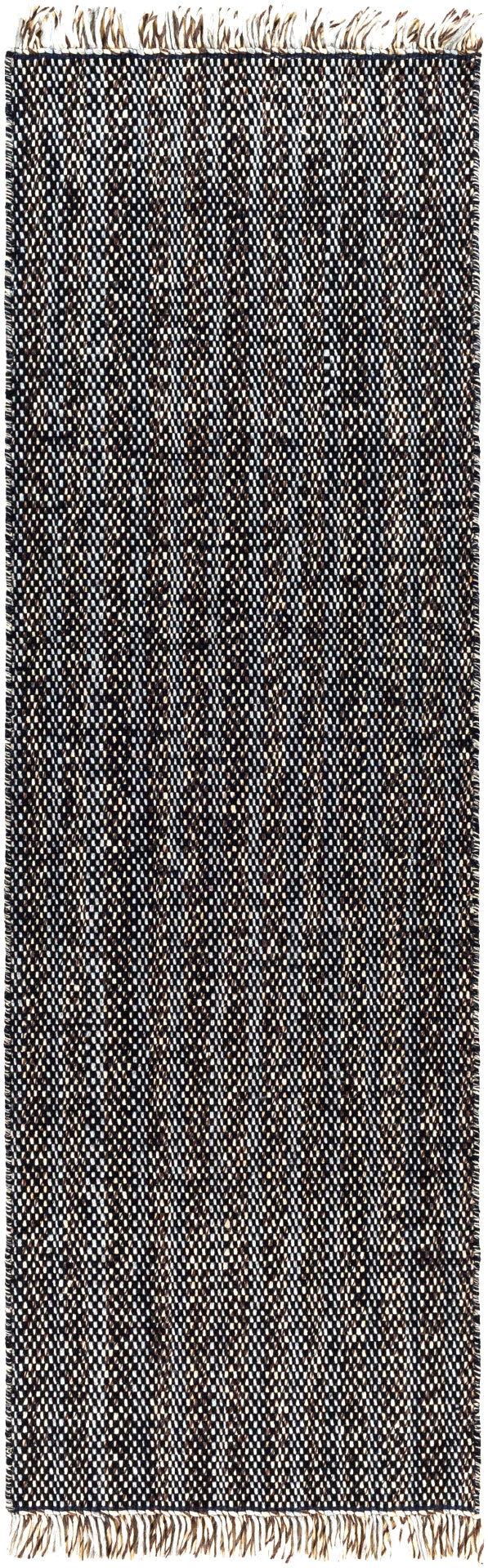 Reliance RLI-2306 Modern Wool Rug RLI2306-268 Black, Charcoal, Medium Gray, Beige 100% Wool 2'6" x 8'