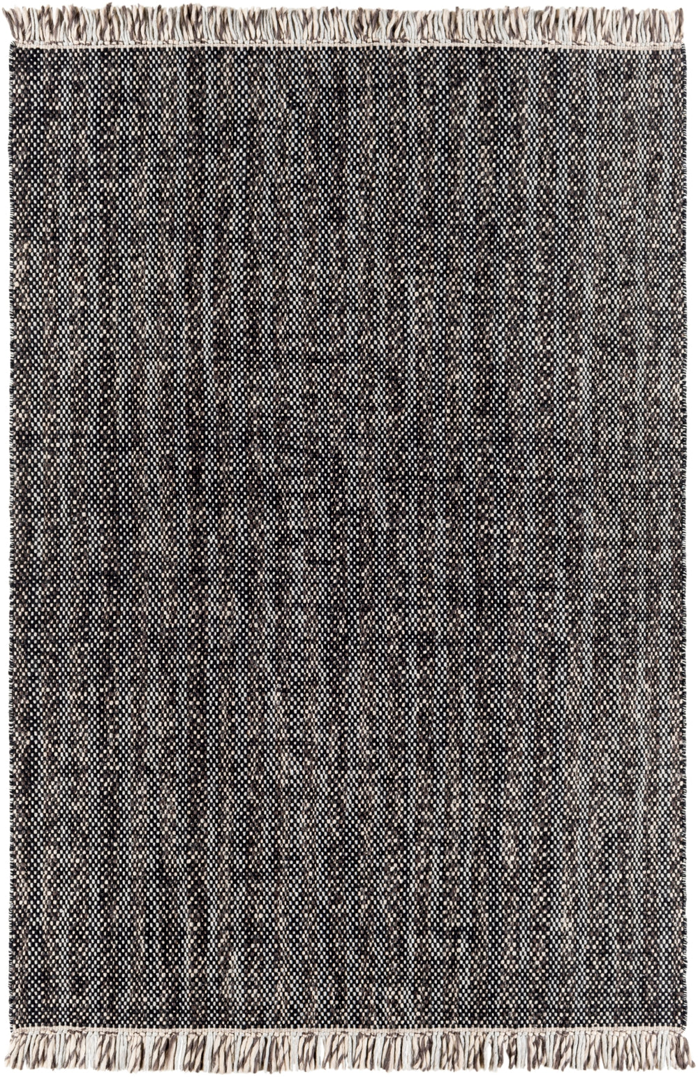 Reliance RLI-2306 Modern Wool Rug RLI2306-81012 Black, Charcoal, Medium Gray, Beige 100% Wool 8'10" x 12'