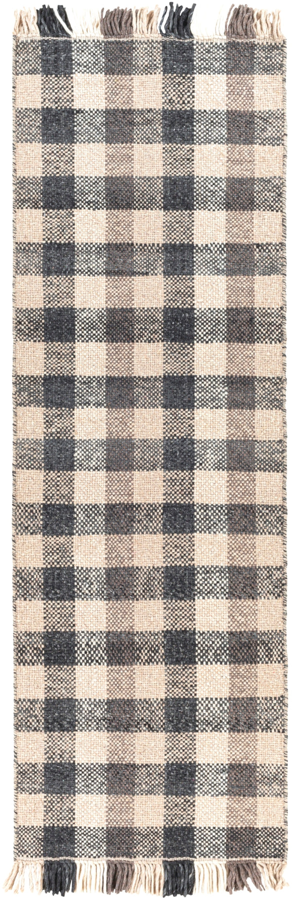 Reliance RLI-2308 Cottage Wool Rug RLI2308-268 Charcoal, Dark Brown, Taupe, Beige, Cream 100% Wool 2'6" x 8'