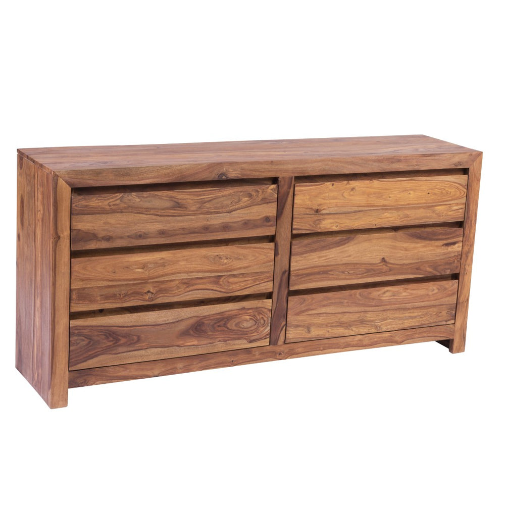 Porter Designs Urban Solid Sheesham Wood Contemporary Dresser Natural 04-117-01-1427