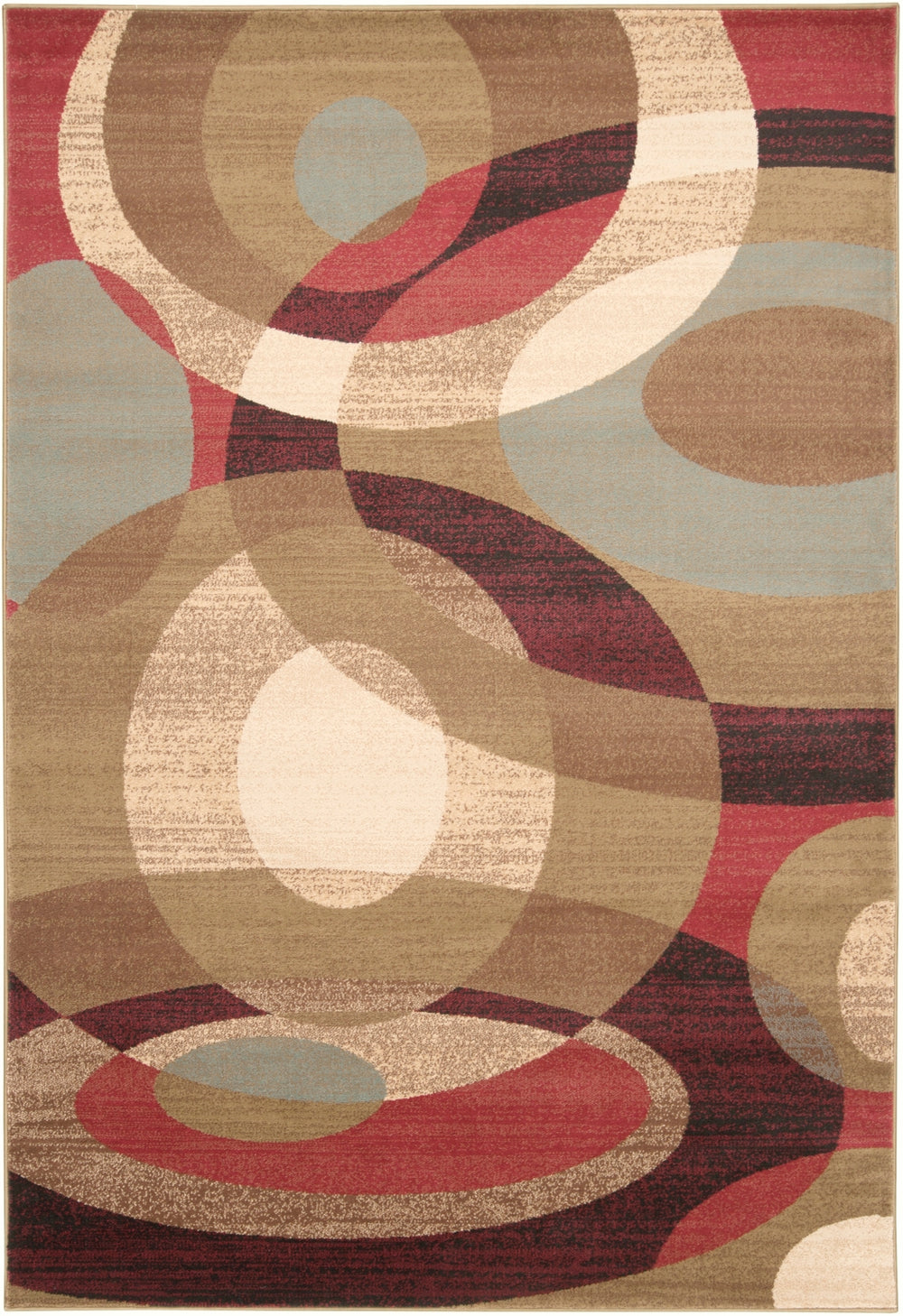 Riley RLY-5007 Modern Polypropylene Rug RLY5007-6698 Dark Red, Dark Brown, Camel, Dark Coral, Pear, Charcoal, Black, Tan 100% Polypropylene 6'7" x 9'6"