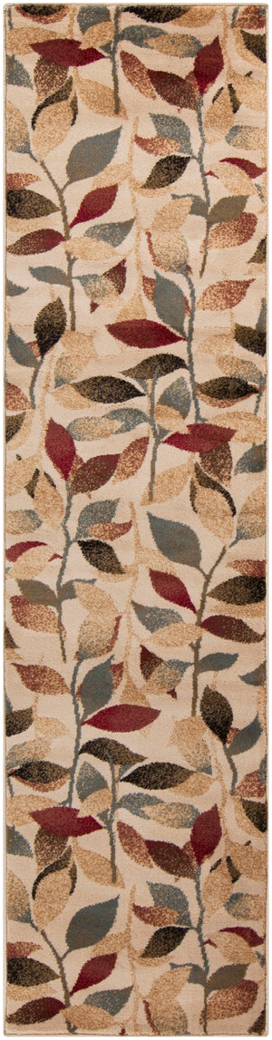 Riley RLY-5010 Modern Polypropylene Rug RLY5010-275 Dark Red, Dark Brown, Camel, Pear, Charcoal, Black, Tan 100% Polypropylene 2' x 7'5"