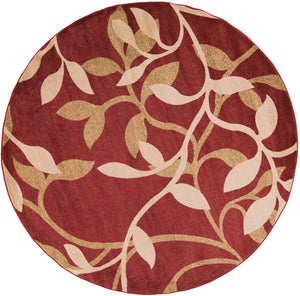 Riley RLY-5011 Traditional Polypropylene Rug RLY5011-8RD Tan, Dark Brown, Beige, Khaki, Dark Red 100% Polypropylene 7'10" Round