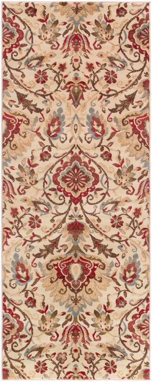 Riley RLY-5017 Traditional Polypropylene Rug RLY5017-38 Dark Red, Camel, Khaki, Dark Brown, Tan, Denim, Charcoal 100% Polypropylene 2'11" x 7'3"