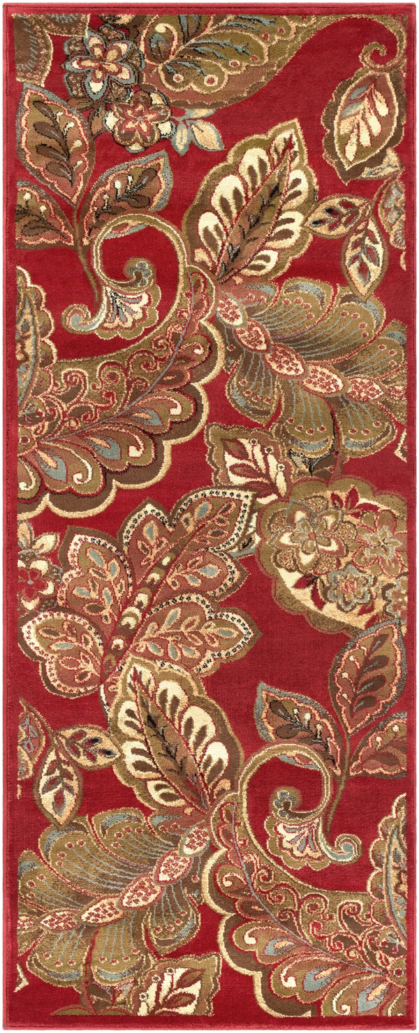 Riley RLY-5020 Traditional Polypropylene Rug RLY5020-38 Dark Red, Dark Brown, Camel, Pear, Charcoal, Black, Tan 100% Polypropylene 2'11" x 7'3"