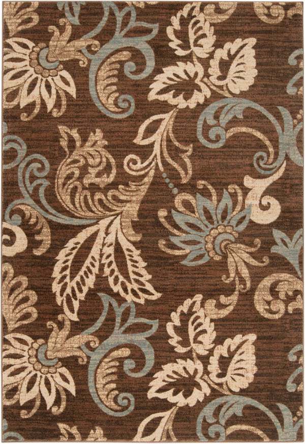 Riley RLY-5022 Cottage Polypropylene Rug RLY5022-6698 Dark Brown, Pear, Medium Gray, Black, Tan, Camel 100% Polypropylene 6'7" x 9'6"