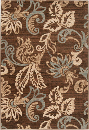 Riley RLY-5022 Cottage Polypropylene Rug RLY5022-6698 Dark Brown, Pear, Medium Gray, Black, Tan, Camel 100% Polypropylene 6'7" x 9'6"