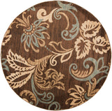 Riley RLY-5022 Cottage Polypropylene Rug RLY5022-8RD Dark Brown, Pear, Medium Gray, Black, Tan, Camel 100% Polypropylene 7'10" Round