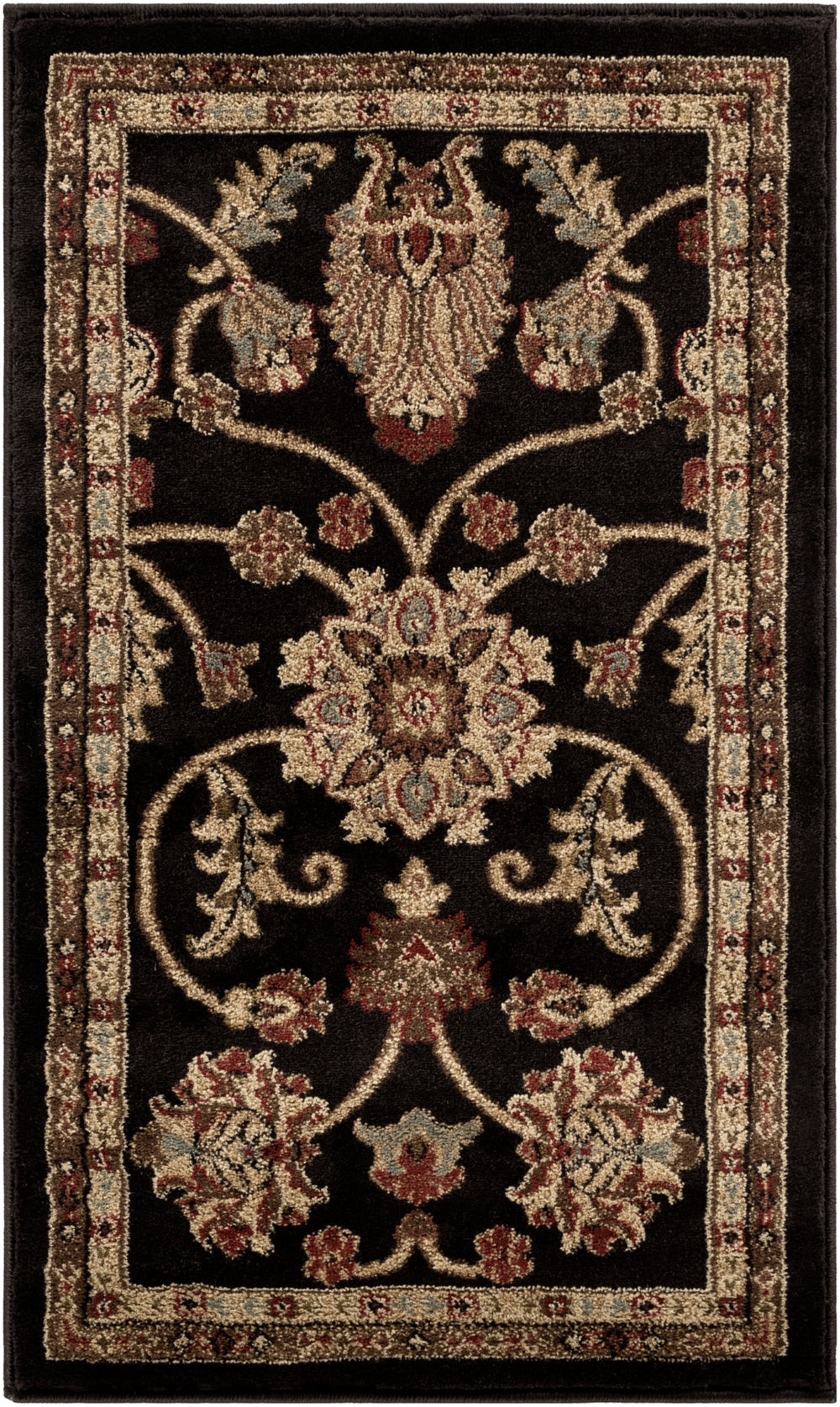 Riley RLY-5025 Traditional Polypropylene Rug RLY5025-913 Black, Tan, Bright Orange, Camel, Dark Brown, Medium Gray, Beige 100% Polypropylene 9' x 13'