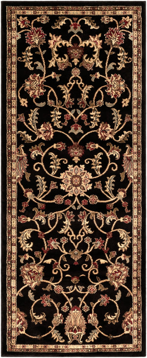 Riley RLY-5025 Traditional Polypropylene Rug RLY5025-38 Black, Tan, Bright Orange, Camel, Dark Brown, Medium Gray, Beige 100% Polypropylene 2'11" x 7'3"