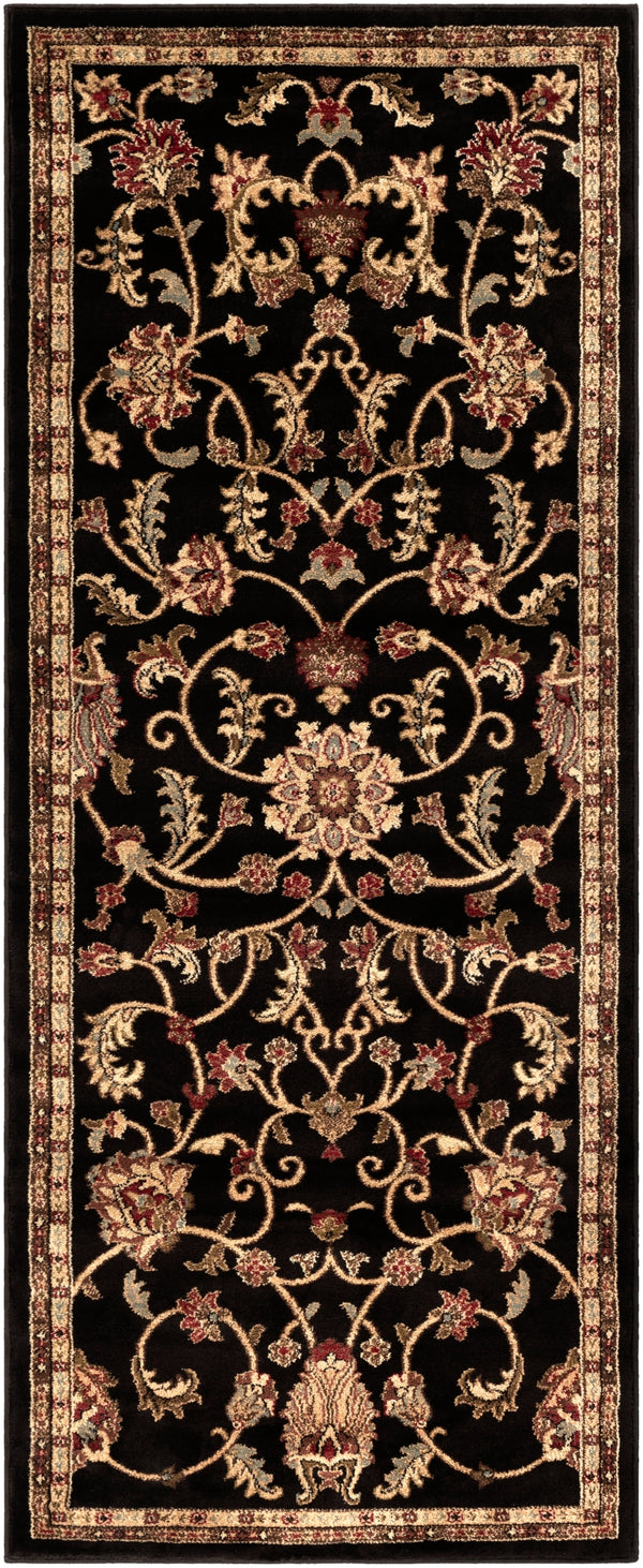 Riley RLY-5025 Traditional Polypropylene Rug RLY5025-38 Black, Tan, Bright Orange, Camel, Dark Brown, Medium Gray, Beige 100% Polypropylene 2'11" x 7'3"