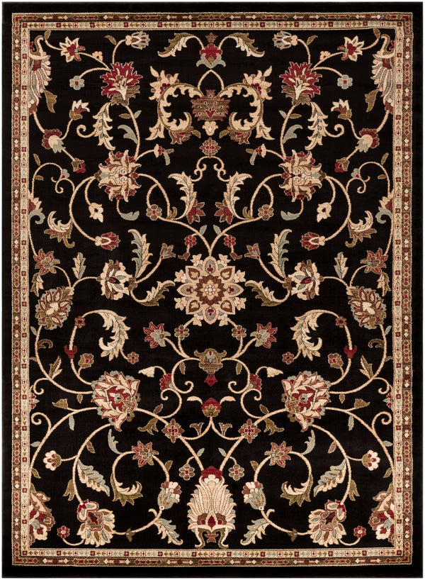 Riley RLY-5025 Traditional Polypropylene Rug RLY5025-7101010 Black, Tan, Bright Orange, Camel, Dark Brown, Medium Gray, Beige 100% Polypropylene 7'10" x 10'10"