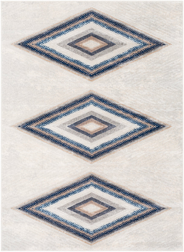 Remy RMY-2302 Modern Polypropylene Rug RMY2302-71010 Taupe, Camel, Dark Blue, Denim, Medium Gray, Light Gray, White, Charcoal 100% Polypropylene 7'10" x 10'