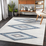 Remy RMY-2302 Modern Polypropylene Rug RMY2302-71010 Taupe, Camel, Dark Blue, Denim, Medium Gray, Light Gray, White, Charcoal 100% Polypropylene 7'10" x 10'