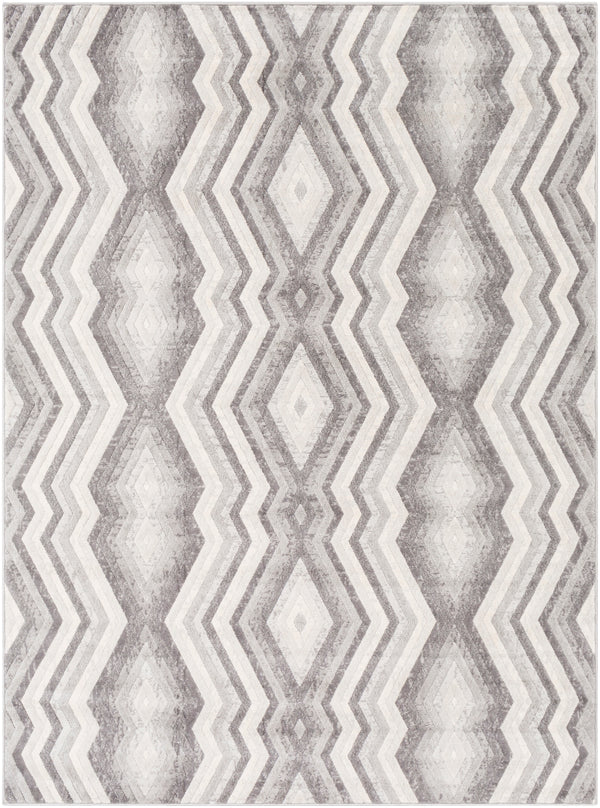 Remy RMY-2311 Modern Polypropylene Rug RMY2311-71010 Charcoal, Medium Gray, Light Gray, White 100% Polypropylene 7'10" x 10'