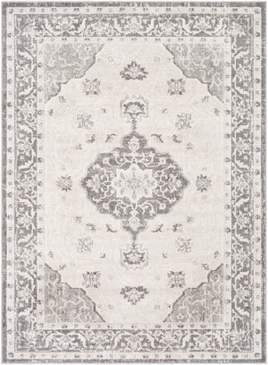 Remy RMY-2321 Traditional Polypropylene Rug RMY2321-71010 Charcoal, Medium Gray, White, Light Gray 100% Polypropylene 7'10" x 10'