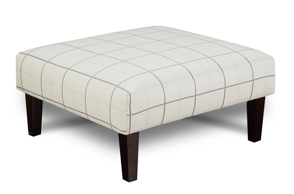 Fusion 159 MID CENTURY MODERN Cocktail Ottoman 159 Windowpane Chalk Cocktail Ottoman