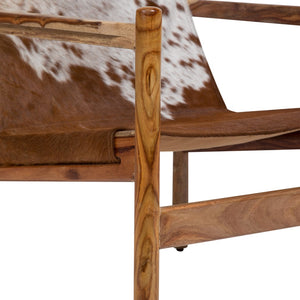 Porter Designs Genoa Cow Hid Leather Sling Modern Accent Chair Brown 02-108-06-430