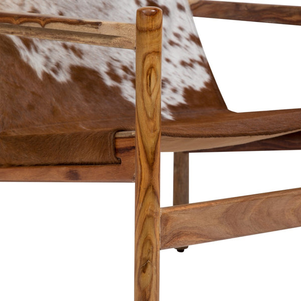 Porter Designs Genoa Cow Hid Leather Sling Modern Accent Chair Brown 02-108-06-430