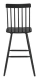 English Elm EE2727 Rubberwood Transitional Commercial Grade Bar Chair Set - Set of 2 Black Rubberwood