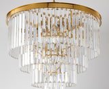 Bethel Gold Chandelier in Metal & Crystal