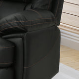 Elodie Faux Leather Swivel Power Glider Recliner, Black Noble House