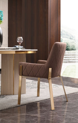 VIG Furniture Modrest Robin - Modern Brown & Brass Dining Chair VGVCB8366-BRN-DC