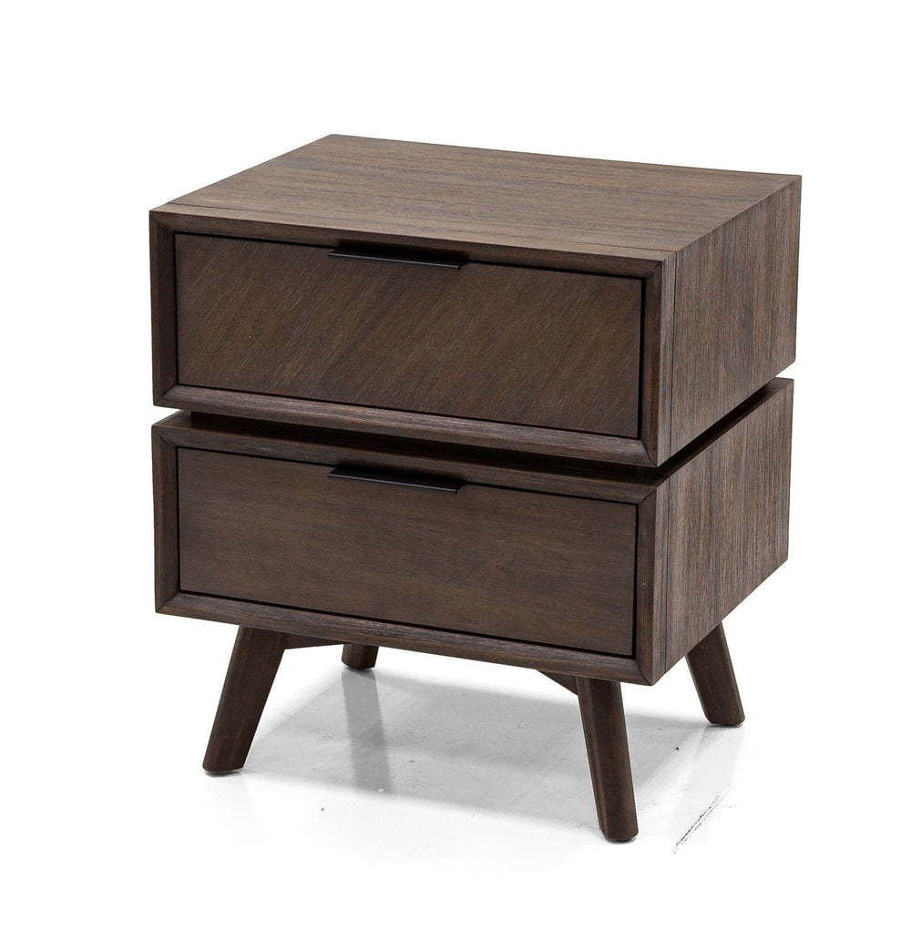 VIG Furniture Modrest Roger - Mid Century Acacia  Nightstand VGWDSTHLUSNS2D-BRN-NS