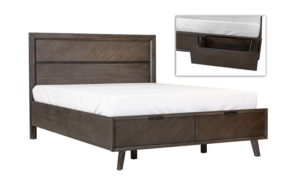 VIG Furniture Modrest Roger - Eastern King Mid-century Acacia Bed VGWDROGER-BRN-BED-EK