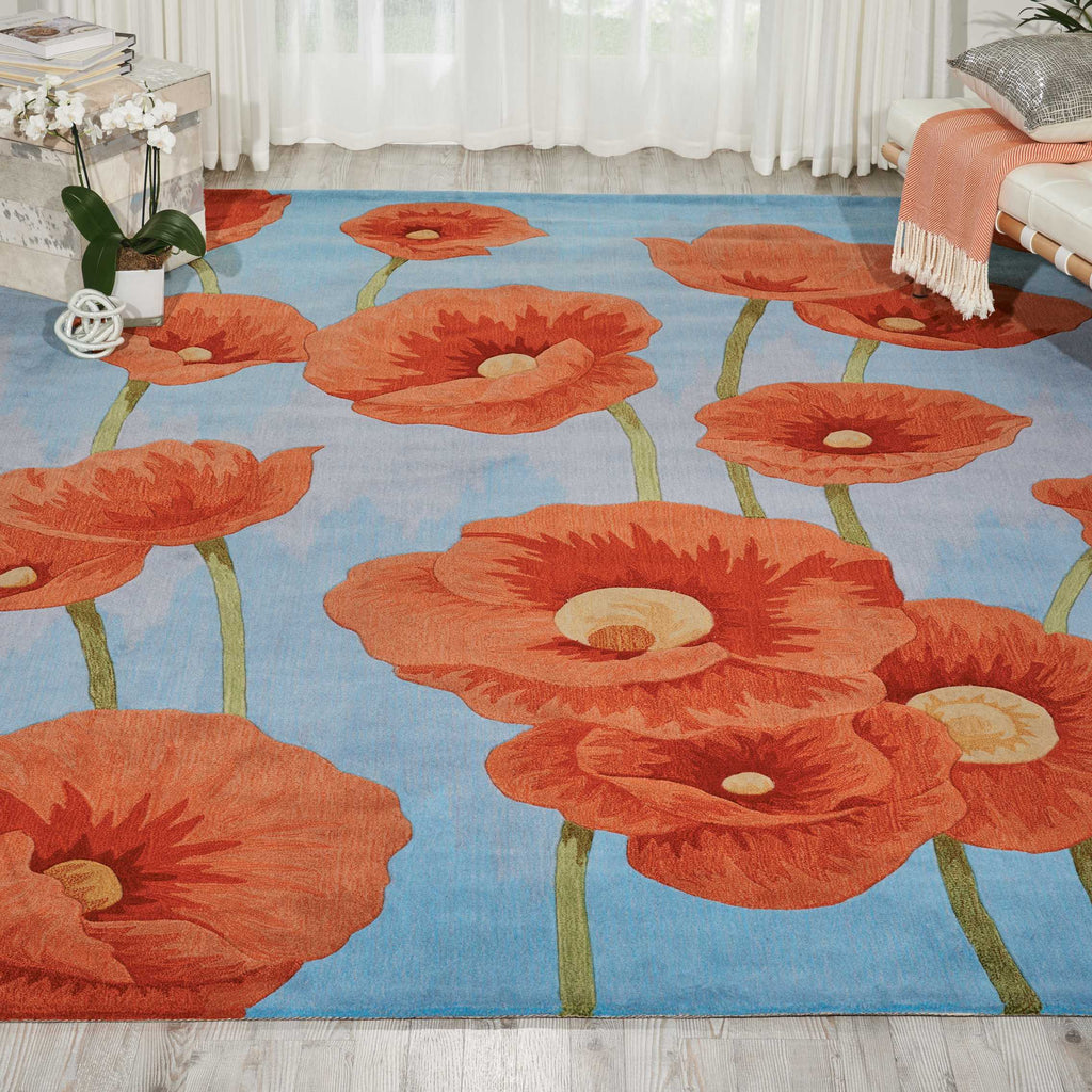 Nourison Contour CON79 Floral Handmade Tufted Indoor only Area Rug Blue 8' x 10'6" 99446263162