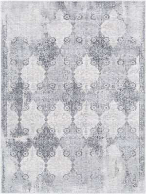 Roma ROM-2316 Traditional Polypropylene Rug ROM2316-9123 Medium Gray, Light Gray, White 100% Polypropylene 9' x 12'3"