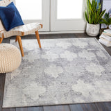 Roma ROM-2316 Traditional Polypropylene Rug ROM2316-9123 Medium Gray, Light Gray, White 100% Polypropylene 9' x 12'3"