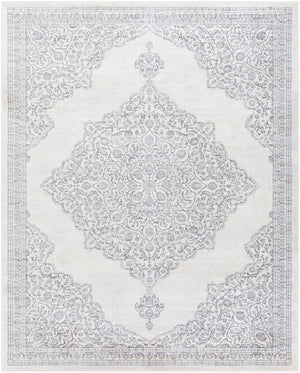 Roma ROM-2317 Traditional Polypropylene Rug ROM2317-71010 Medium Gray, Light Gray, White 100% Polypropylene 7'10" x 10'