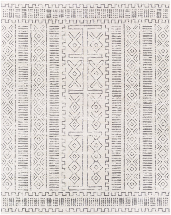 Roma ROM-2328 Global Polypropylene Rug ROM2328-71010 White, Light Gray, Medium Gray 100% Polypropylene 7'10" x 10'