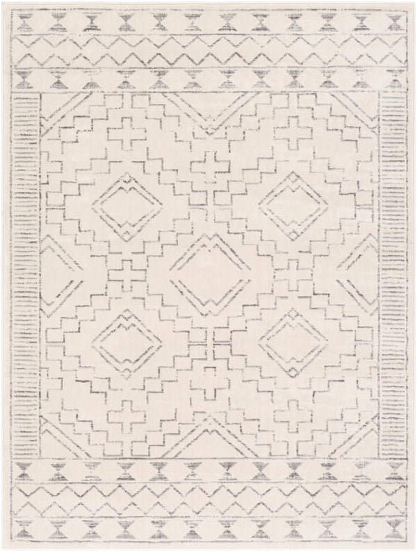 Roma ROM-2331 Global Polypropylene Rug ROM2331-9123 White, Medium Gray 100% Polypropylene 9' x 12'3"