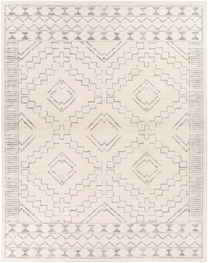 Roma ROM-2331 Global Polypropylene Rug ROM2331-71010 White, Medium Gray 100% Polypropylene 7'10" x 10'