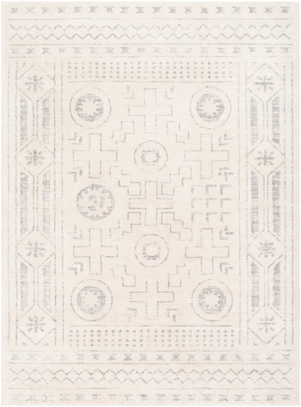 Roma ROM-2332 Global Polypropylene Rug ROM2332-9123 White, Medium Gray 100% Polypropylene 9' x 12'3"