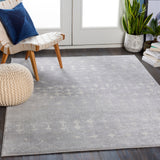 Roma ROM-2333 Global Polypropylene Rug ROM2333-9123 Medium Gray, White 100% Polypropylene 9' x 12'3"