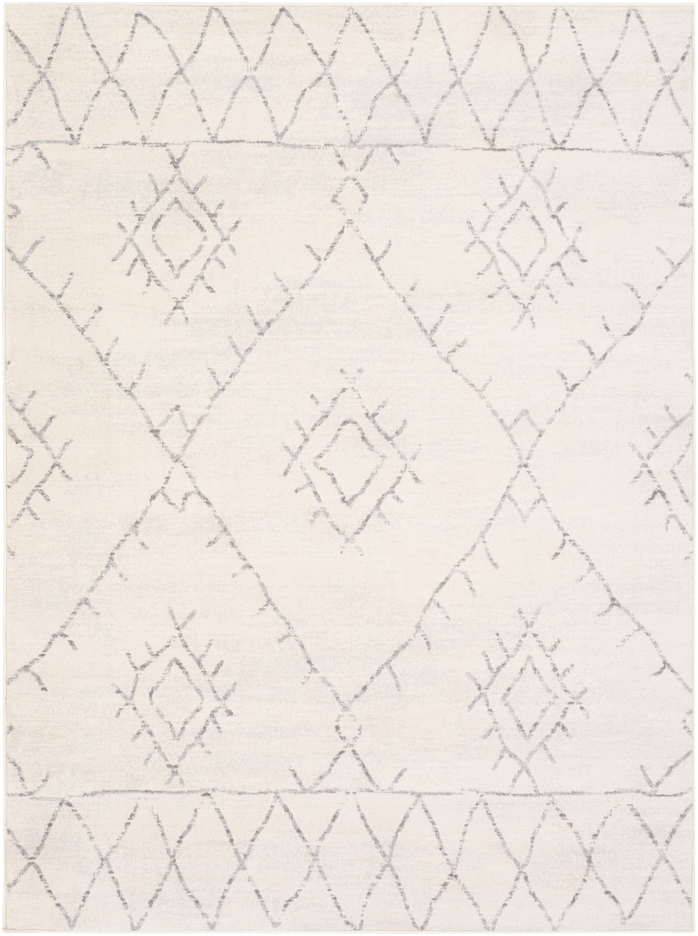 Roma ROM-2337 Global Polypropylene Rug ROM2337-9123 White, Medium Gray 100% Polypropylene 9' x 12'3"
