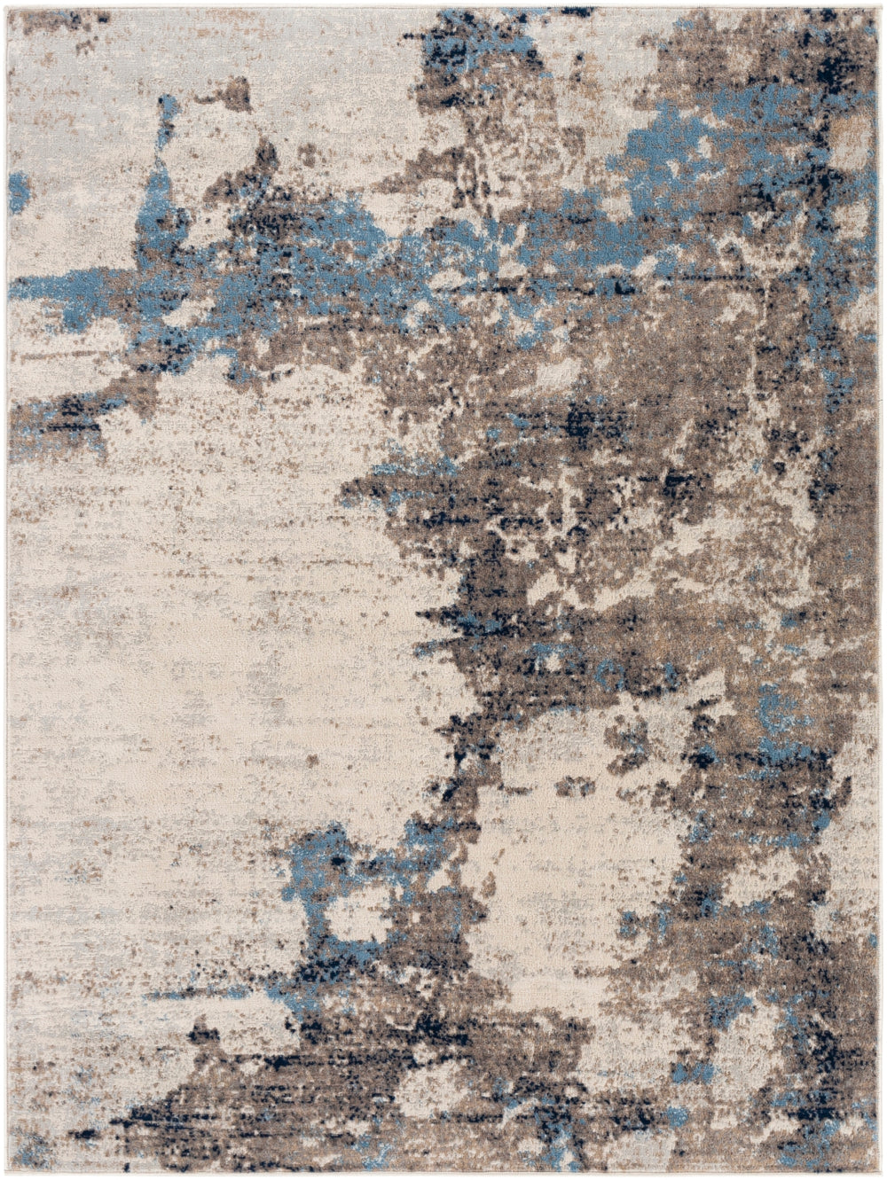 Roma ROM-2353 Modern Polypropylene Rug ROM2353-9123 Sky Blue, Cream, Light Gray, Camel, Medium Gray, Charcoal, Navy 100% Polypropylene 9' x 12'3"