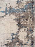 Roma ROM-2353 Modern Polypropylene Rug ROM2353-9123 Sky Blue, Cream, Light Gray, Camel, Medium Gray, Charcoal, Navy 100% Polypropylene 9' x 12'3"