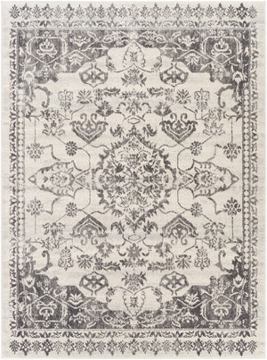 Roma ROM-2358 Traditional Polypropylene Rug ROM2358-9123 Medium Gray, Light Gray, Cream, Charcoal 100% Polypropylene 9' x 12'3"