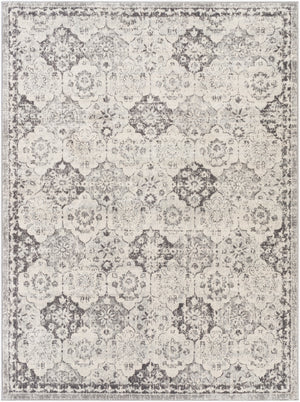 Roma ROM-2366 Traditional Polypropylene Rug ROM2366-9123 Charcoal, Light Gray, Cream, Medium Gray 100% Polypropylene 9' x 12'3"