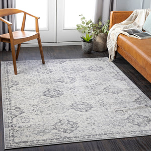 Roma ROM-2366 Traditional Polypropylene Rug ROM2366-9123 Charcoal, Light Gray, Cream, Medium Gray 100% Polypropylene 9' x 12'3"