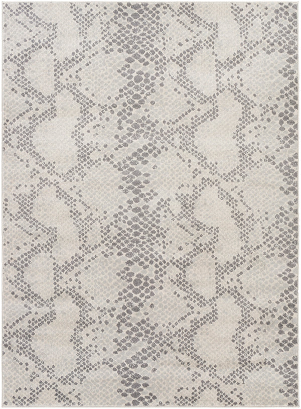 Roma ROM-2369 Modern Polypropylene Rug ROM2369-9123 Medium Gray, Cream, Light Gray, Charcoal 100% Polypropylene 9' x 12'3"